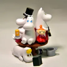 Moomin family Jenga слой каскадные куклы головоломка микро пейзаж DIY Resinas Planas De Personajes hadas y angeles decoracion