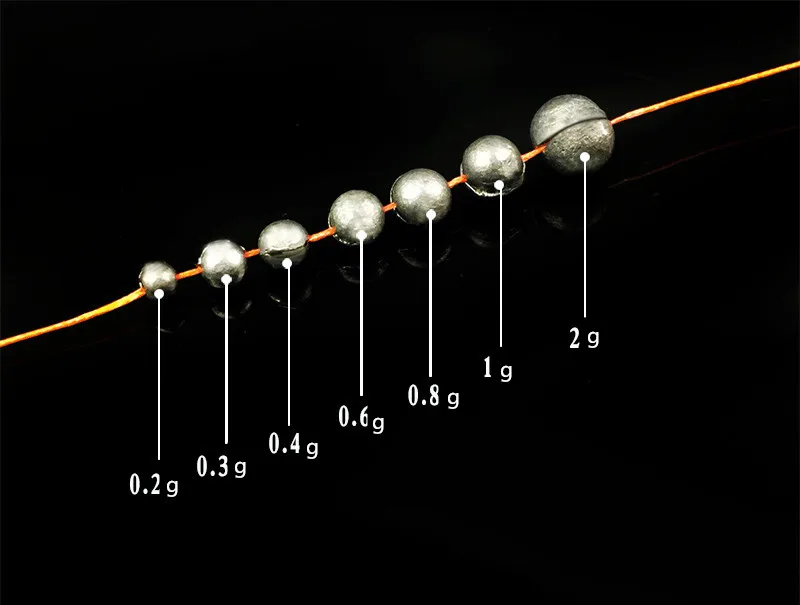57 Sizes Mini Round Split Lead Sinkers Set Fishing Lead Weights in Fishing Accessories Box 0.2g 0.28g 0.38g 0.5g 0.8g 1.6g 2 (5)