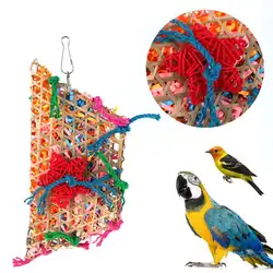Игрушки для птиц красочный бамбуковый плетеный деревянные качели игрушечные попугаи скалолазание и кусая аксессуары для птичьей клетки