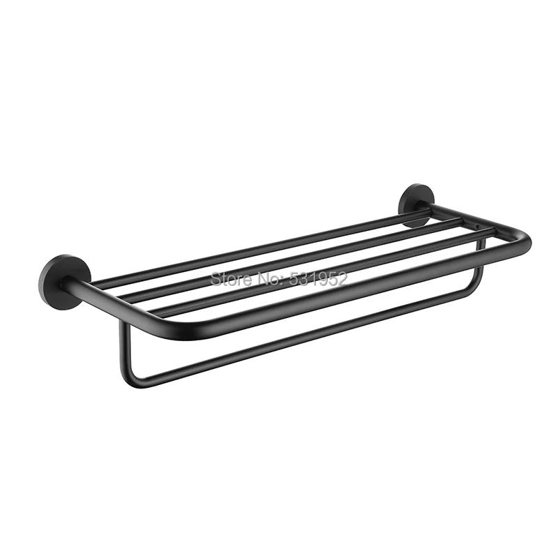 24 Inch Matte Black Bathroom Towel Shelf Sus304 Stainless Steel Bath