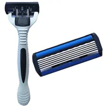 Сменные Лезвия Бритвы ручной мужской удаления волос для лица Shavor 7 шт./компл. 1 машина+ 6 лезвий лучшее бритье для мужчин