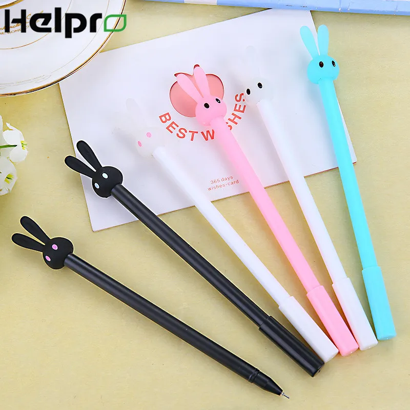 

Helpro 1PCS Kawaii Rabbit Gel Pen Cute Cartoon Black Full Needle Pen Office School Writing Supplies 0.38 mm