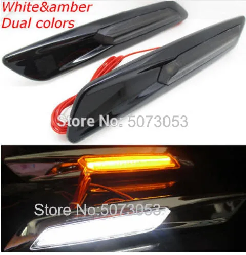 

White&Amber Dual color switch LED Fender Side Marker lamp Turn signal DRL for Toyota Reiz 03-06 Crown 03-09 LEXUS GS300 ES350 IS
