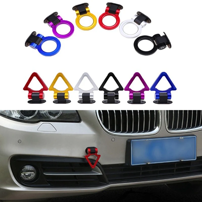 

Universal Car Styling Decoration Trailer Hooks Sticker Car Auto Rear Front Trailer Simulation Racing Ring Vehicle Towing Hook
