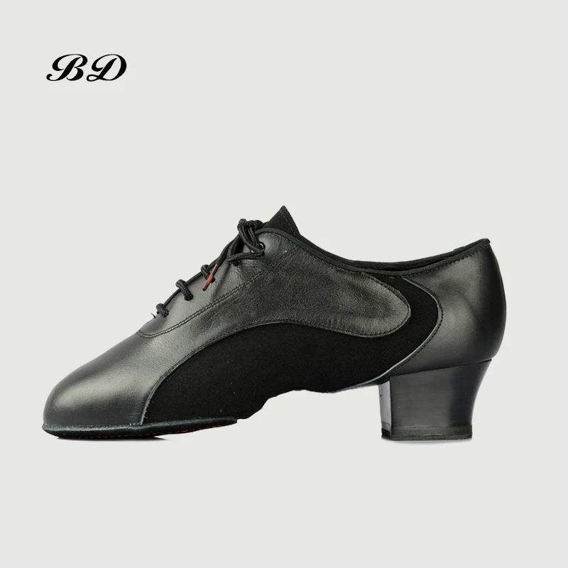 BD454-zapatos de baile latino para hombre, calzado de salón, JAZZ moderno, piel auténtica, profesión para el juego, sudor, desodorante interior, 4,5 CM