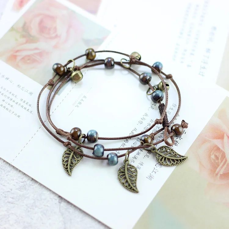 1 шт Новые модные ювелирные браслеты для девочек богемные керамические браслеты с подвесками для женщин - Окраска металла: B
