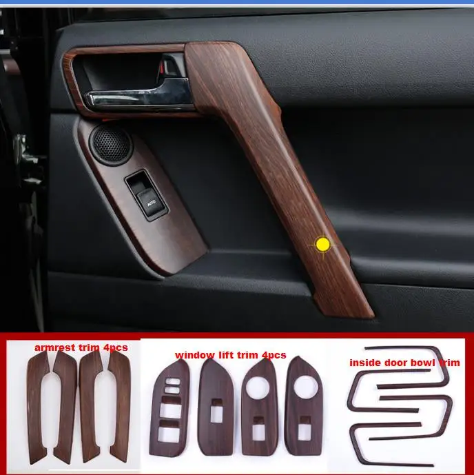

Door armrest post trims door handle trim cover decoration accessories For Toyota land cruiser prado 150 FJ150 2018