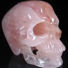 Ddh001178 РОЗОВЫЙ РОЗОВЫЙ КВАРЦ Резные Хрустального Черепа
