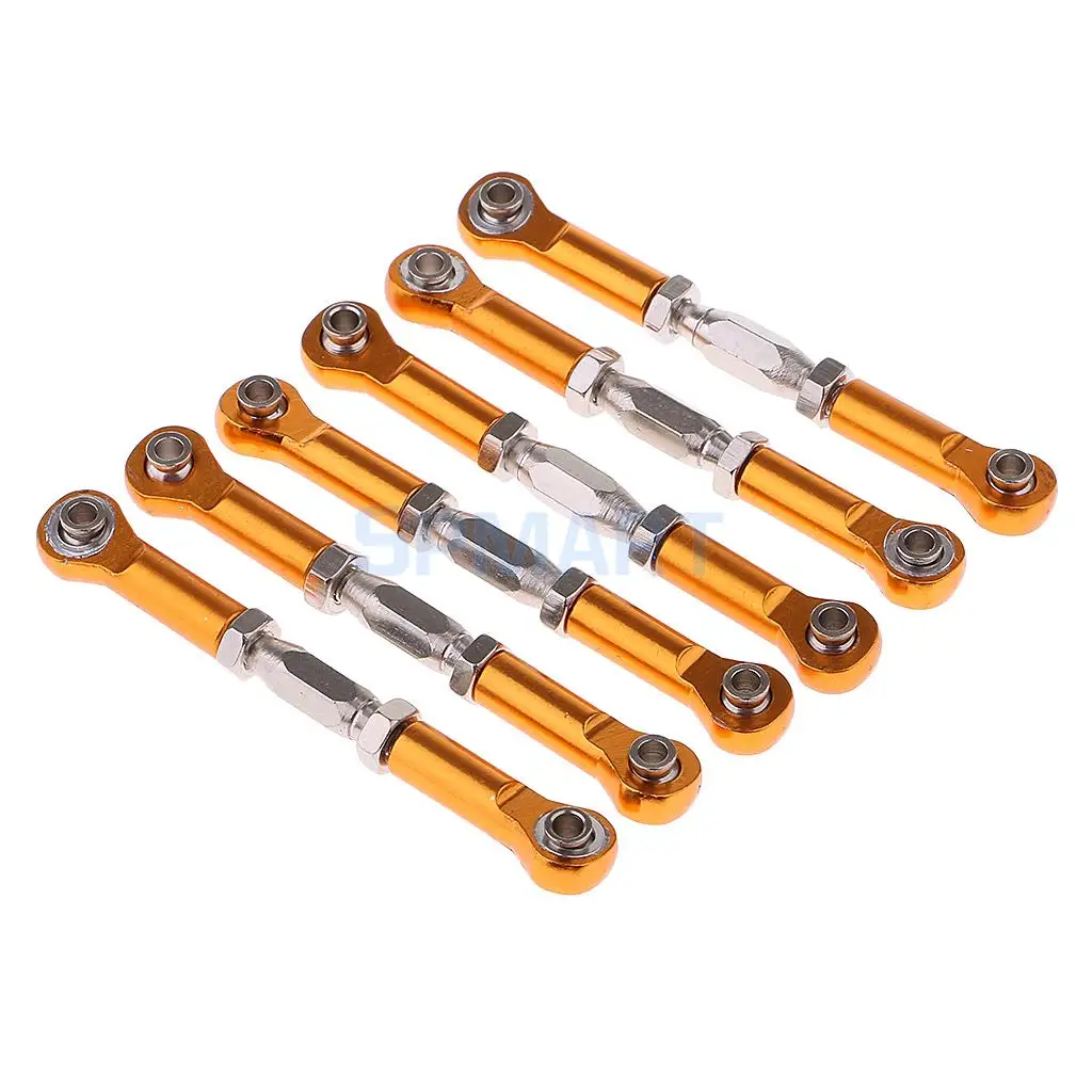 6Pcs 1/10 RC Car Steering Servo Linkage Turnbuckle Front Rear 166617 166017 106017 for Redcat HSP Truck