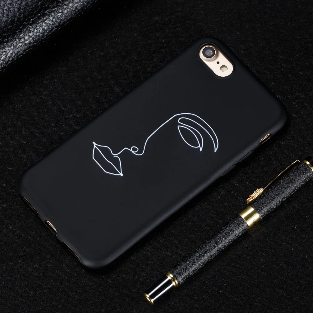

For iPhone X XS Max XR Fashion Personality Simple Stick Figure Soft TPU Phone Case For iPhone 6 6s 7 8 plus Cover Soft Coque