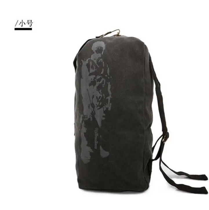Холщовый рюкзак, вместительная сумка, повседневный рюкзак, армейская сумка-мешок, многофункциональный военный холщовый рюкзак, спортивная сумка - Цвет: small black