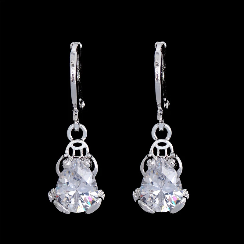 

SHUANGR New Arrival Brand Cute CZ Zircon Frog Dangles Charm Silver-Color Austria Crystal Drop Earrings Weddings Jewelry brinco