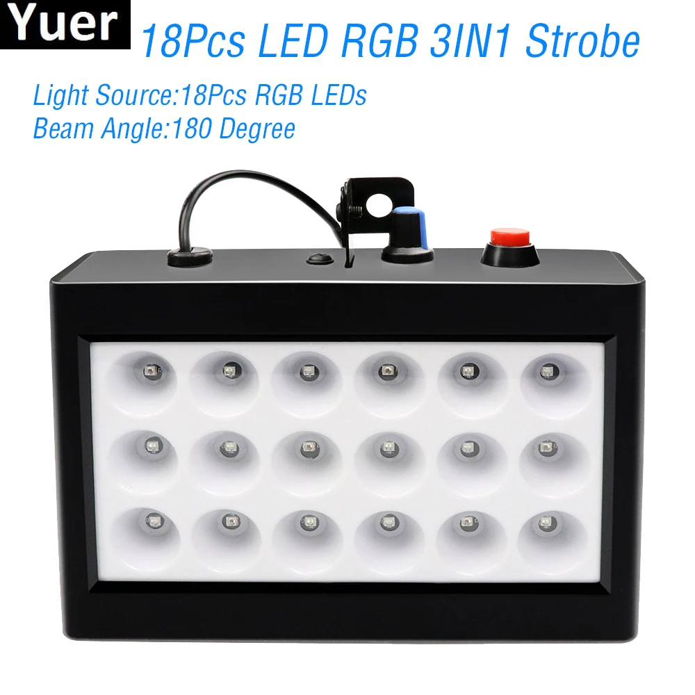 

New Stage Strobe Lighting 18Pcs RGB LED Strobe Light Home party KTV Bar Club Color Music Light Flashing DJ Disco Wedding Lights