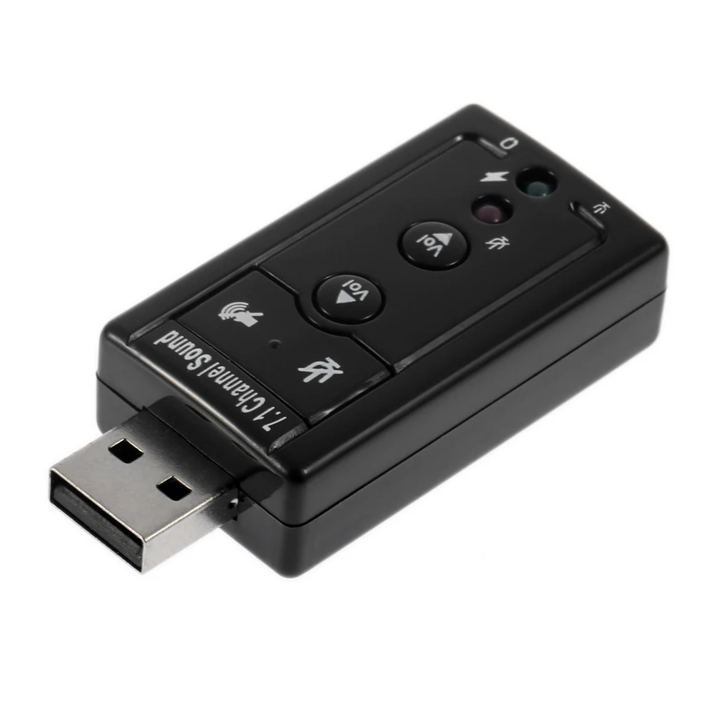 Мини USB 2,0 3D виртуальный 12 Мбит/с Внешний 7,1 канальный аудио адаптер звуковой карты