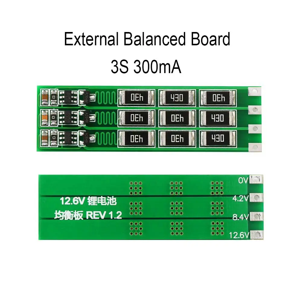 Universal 2S 3S 4S 100mA/300mA External balanced Board 18650 Lithium Battery Module with balance 7.4V 8.4V 11.1V 12.6V 14.8V - Комплект: 3S 300mA