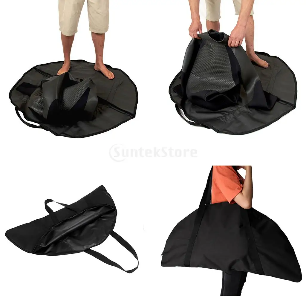 Microfiber Outdoor Adult Beach Quick Dry Changing Robe Bath Towel Hooded Poncho Surf Swimsuit Cloak + Wetsuit Change Mat / Bag
