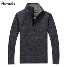 Скидка 50% Модные пуловеры новые мужские полосатые свитера половина на молнии трикотаж осень и зима мужские свитера 8003#50