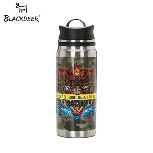 BLACKDEER, Спортивная бутылка, для улицы, с двойными стенками, 304, нержавеющая сталь, кружка для воды, столовая, 600 мл, термос, чашка для кофе, чая, молока, путешествия - Цвет: tears