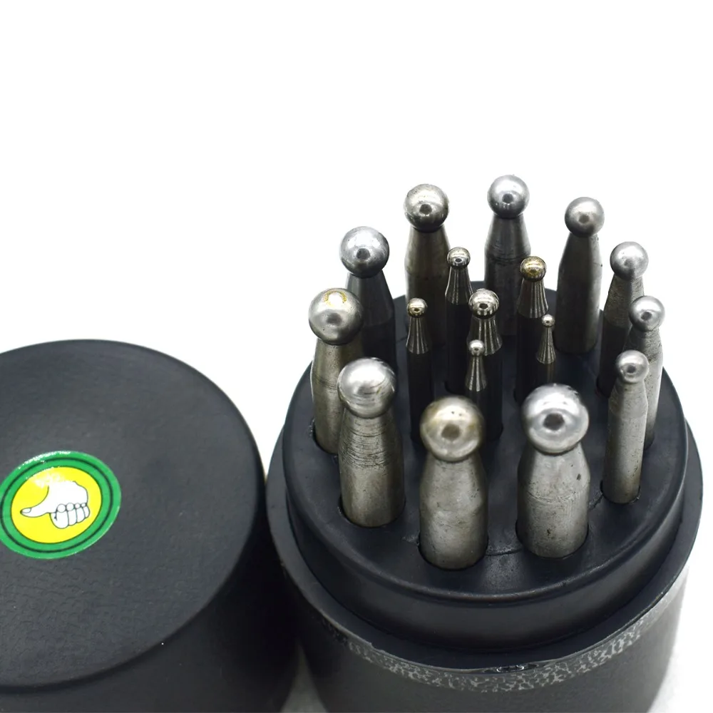 

High Quality Steel Dapping Doming Punch Set Metal 17PCS Jewelry Making Tools Make Ring Bead Jewelry Forming