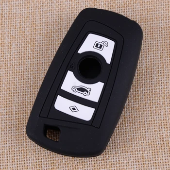 

1Pc Black Silicone Car Key Case Remote Fob Shell Cover Protector Case Fit for BMW 1 2 3 5 7 Series