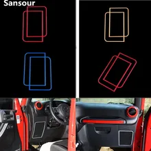 Sansour Car Interior Aluminum Alloy Accessories For Jeep Wrangler 2008-2015 Front Sound Speaker Box Cover Trim Frame 2pcs