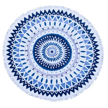 

Round Beach Towel 100% cotton 400GSM with Tassel Fringe Tapestry Wall Hanging Tablecloth Decor Yoga Mat Picnic Blanket
