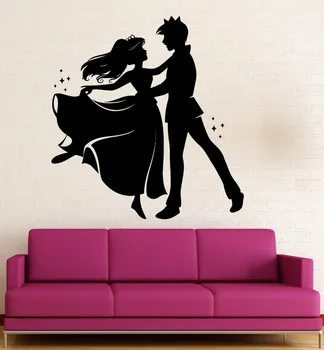 

Wall Sticker Vinyl Decal Prince Princess Tale Dance for Kids Room
