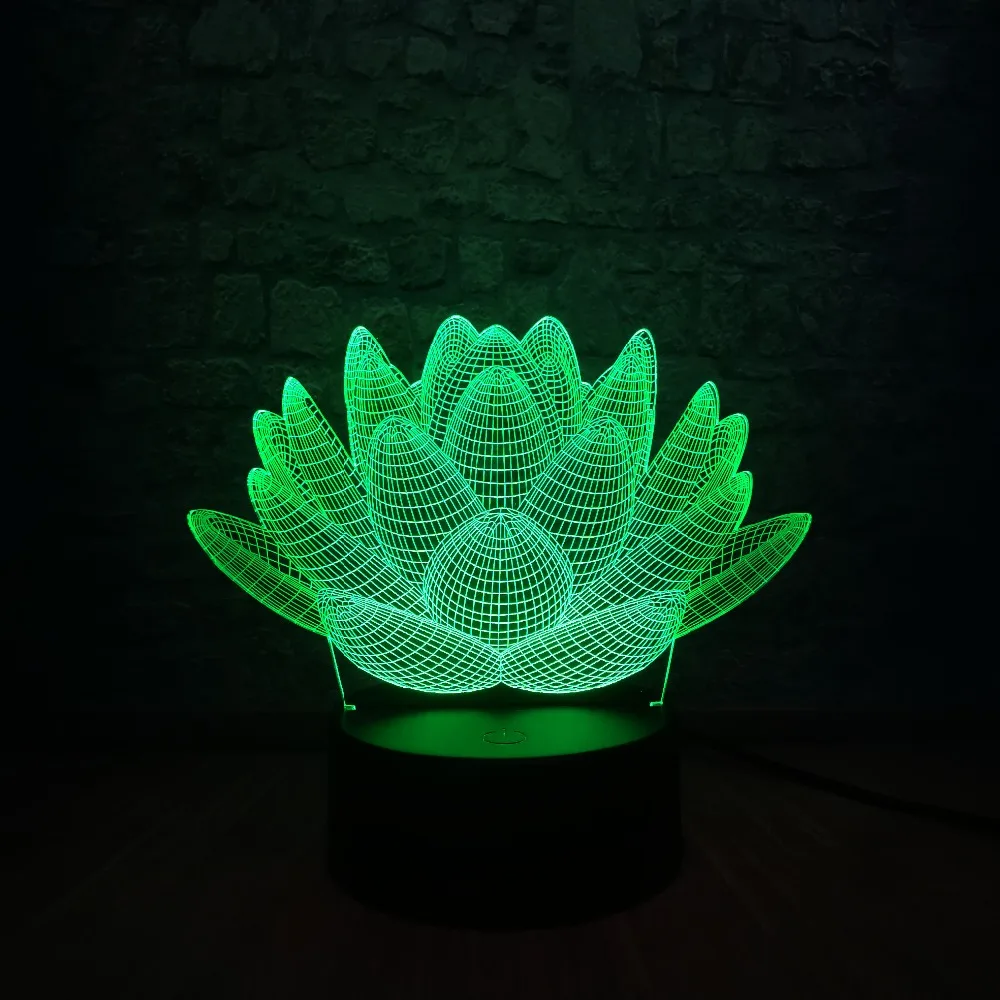 Цветок лотоса 3d Led Usb лампа модная атмосфера украшения дома многоцветный Изменение Ночник декор Ce сухой аккумулятор