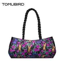 TOMUBIRD качество материала коровьей известные бренды Женская сумка для тиснения модные женские Натуральная кожа сумки на ремне