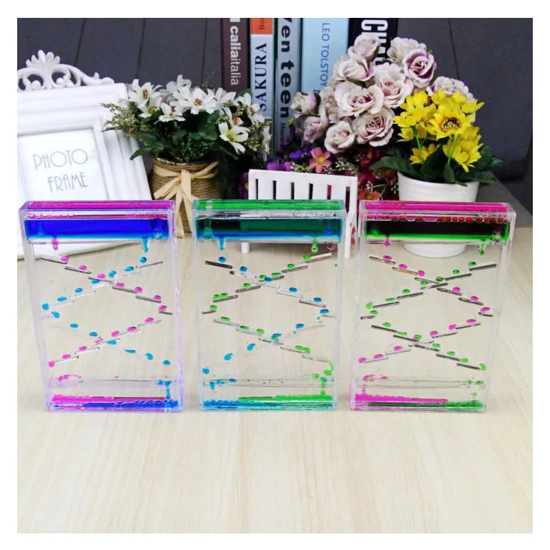 Najtaniej Akrylowy zegar z klepsydrą dwa kolory olej kropla drabina płynna kropla wody kreatywne ozdoby dekoracje do domu prezenty urodzinowe dla dzieci