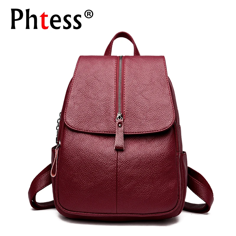 

2019 Women Soft Leather Backpacks Female Travel Large Capacity Backpack Mochilas Ladies Bagpack Designer High Quality Back Pack