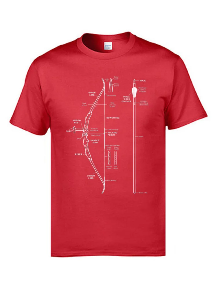 Crazy Geek Summer Fall Pure Cotton O-Neck Men Tops Tees Custom Tee Shirt 2018 Popular Short Sleeve T Shirts Wholesale Compound Bow Archery Hunting Anatomy T Shirt   Funny Bow  14563 red