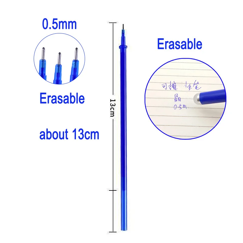 Delvtch 20 шт./компл. гелевая ручка стержень со стираемыми чернилами стержень, стираемая ручка с заправляемым стержнем 0,5 мм чернила, офисные школьные канцелярские принадлежности инструмент подарок
