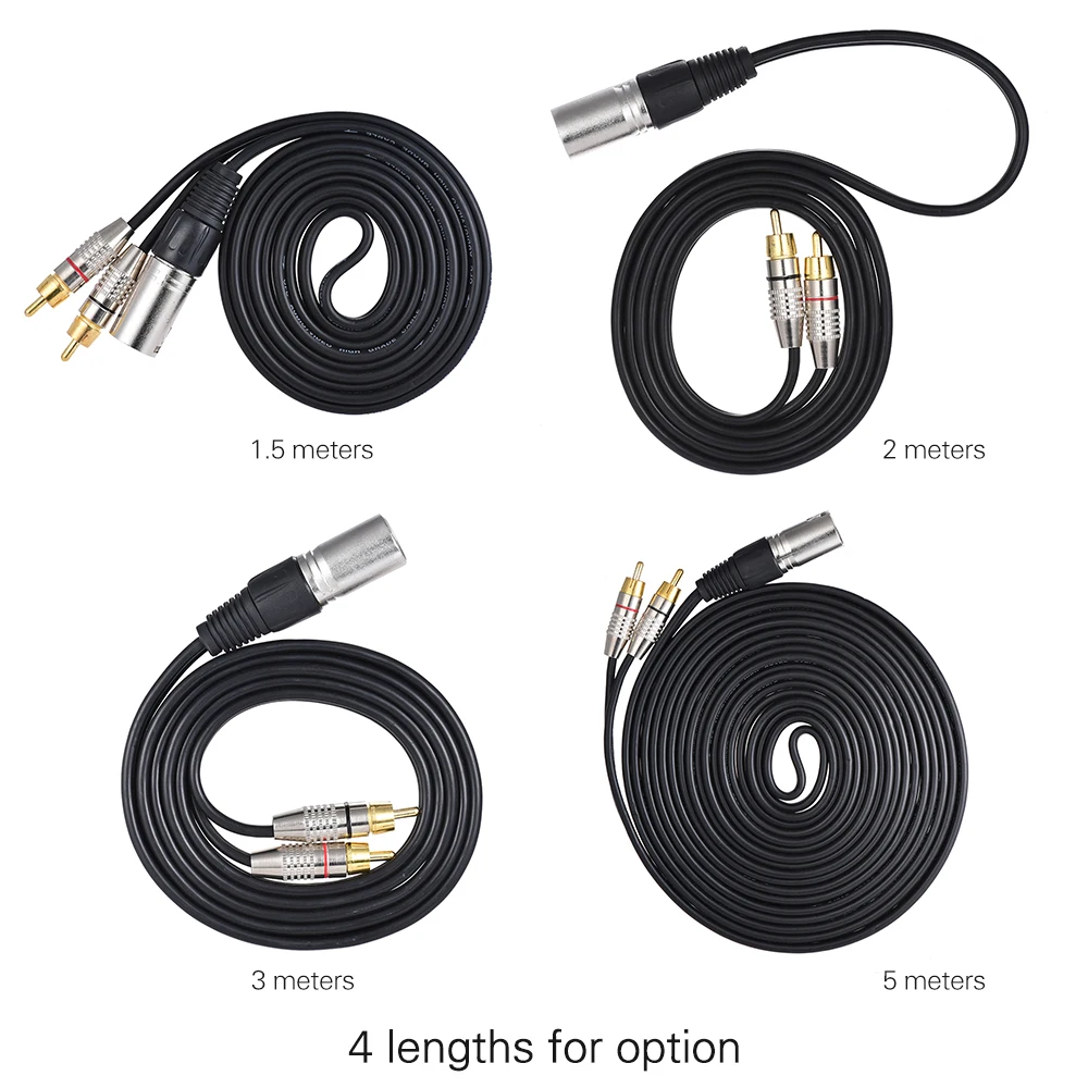 1 XLR штекер 2 RCA стерео аудио кабель Разъем Y разделительный провод шнур (1 5 м/4 9