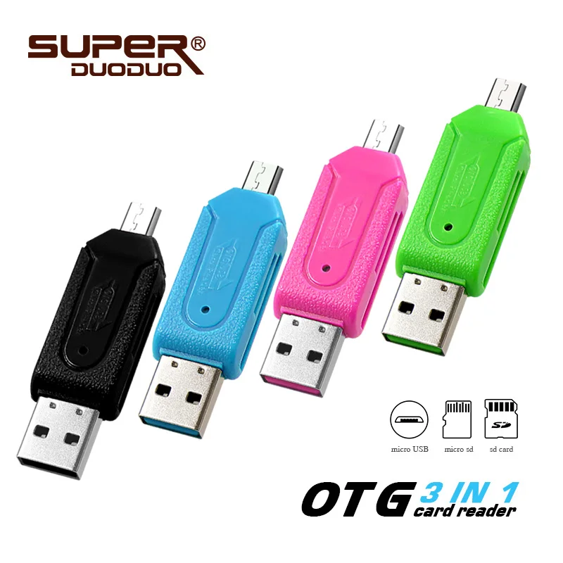 OTG 3 в 1 устройство для чтения карт памяти ПК/флэш накопитель micro usb/карта sd/sd карта