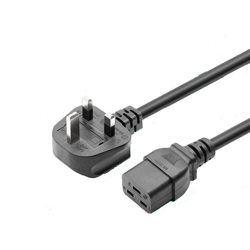 

16A UK Plug Power Cord PDU Server C19 High Power Cord 1.8M With Fuse Power Cord