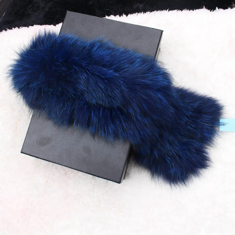 fox fur scarf blue color 1