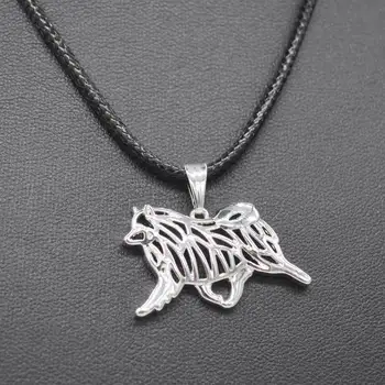 

2019 Hot Sale Rope Chain Jewelry Dog Shaped Necklaces Women's Alloy Keeshond Pendant Necklaces Drop Shipping