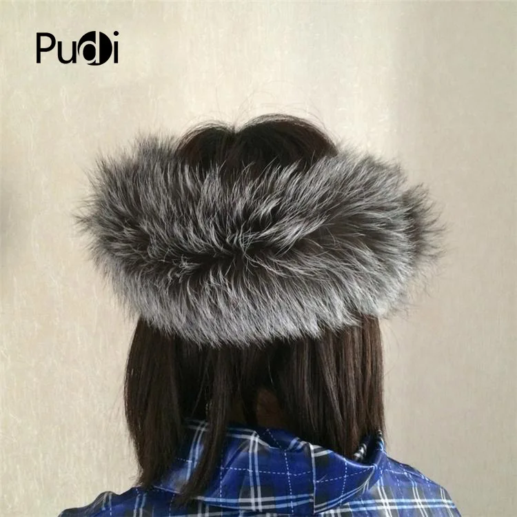 

HF001 Fashion real silver fox fur headband headbands women /child customized size /velcro size adjsutable