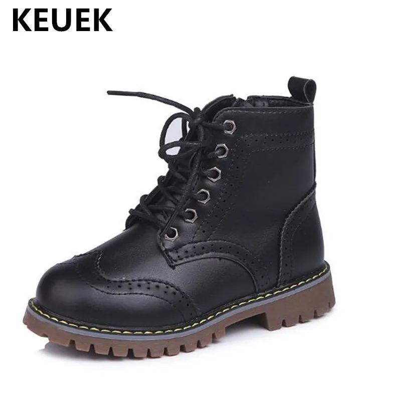 

New Spring/Autumn Children boots Boys Girls Lace-Up Ankle Fashion Boots Student Baby Breathable Toddler Kids Shoes 04