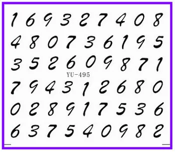 

1X Nail Sticker Digit Number Water Transfers Stickers Nail Decals Stickers Water Decal Opp Sleeve Packing YU495