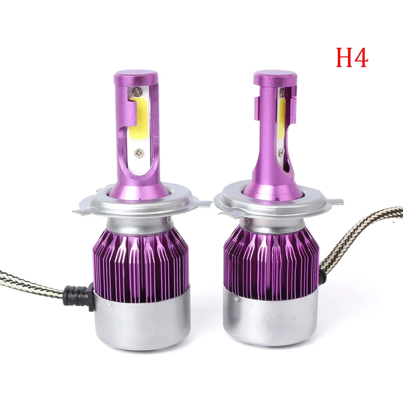 

6500K Replacement Car Headlight COB Light 2pcs H4 LED Conversion Kit 10000LM High low beam Accessory Practical