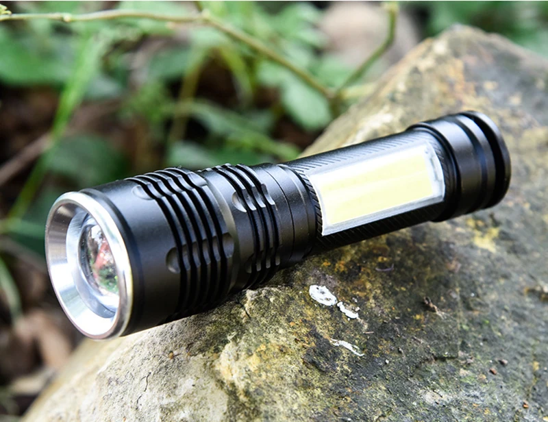 AIMIHUO Cree T6 LED Flashlight Powerful Telescopic Zoom Flashlight LED Waterproof Torch Mini COB Work Light Night Fishing Torch (12)