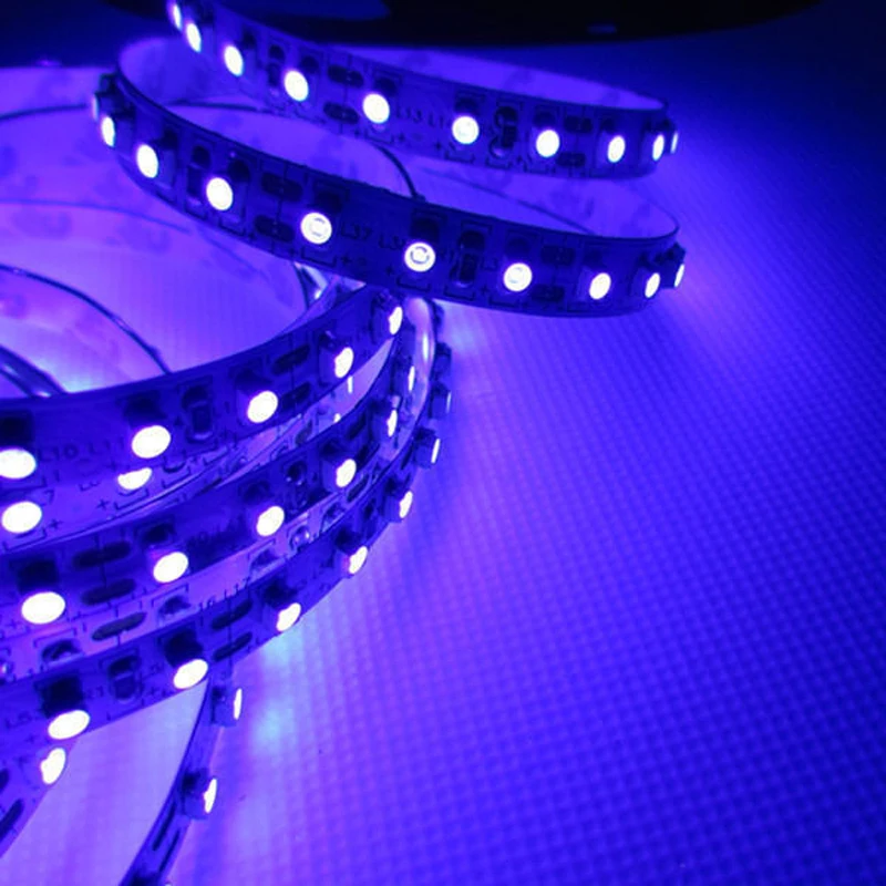 1 5m DC 12V UV 5050/3528 SMD 60leds/m ip65/non waterproof Purple