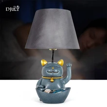 Креативная коробка для хранения Lucky Cat, настольная лампа для гостиной, кабинета, милая детская спальня, лампа, романтический домашний декоративный светодиодный Настольный светильник