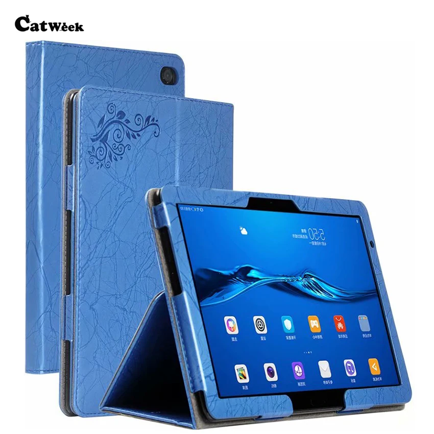 M5 lite 10 из искусственной кожи чехол тонкий противоударный Цветочный принт Защитная подставка для huawei MediaPad M5 Lite 10 Tablet Fundas кожи