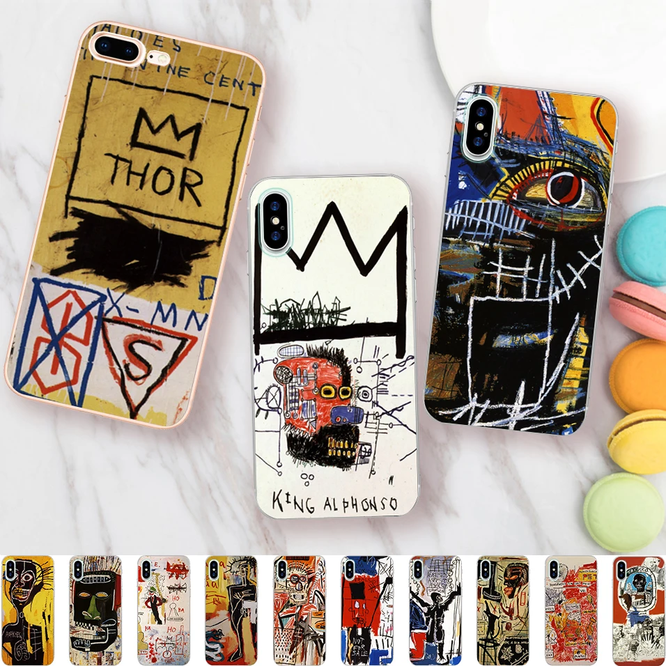 Minason, художественный чехол с граффити Jean Michel Basquiat для iPhone X, 5 S, 5S, XR, XS Max, 6, 6 S, 7, 8 Plus, мягкий силиконовый чехол для телефона, Fundas