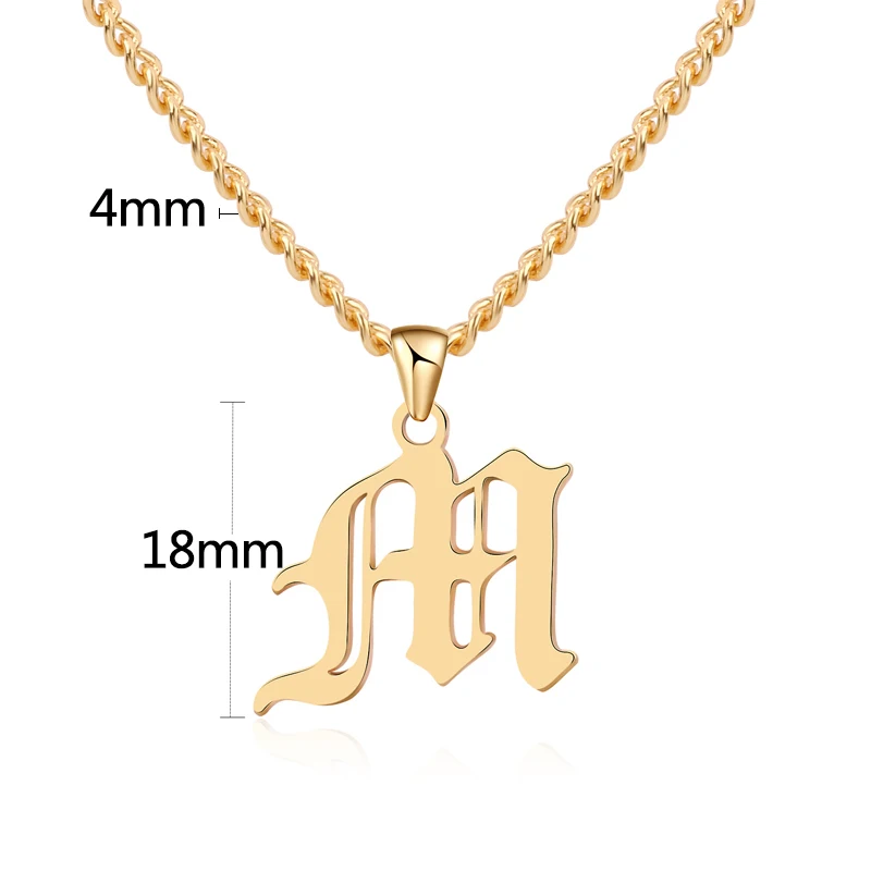 DUOYING Old English Style Custom Capital Initial A-Z Letter Pendant Necklaces Beauty Vintage Font Personalized Necklace for Etsy Fashion Jewelry