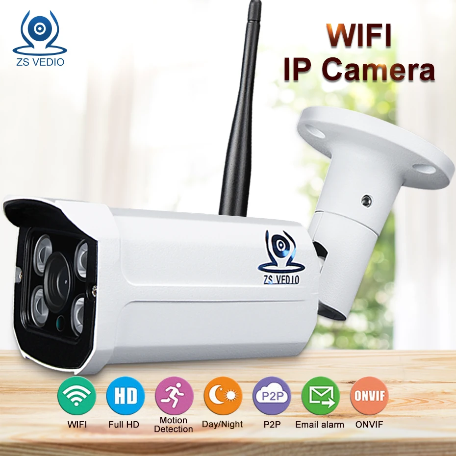 ZSVEDIO CCTV Infrared IP Camera HD View NVR Wi Fi Camera IP Camera Outdoor Alarm System