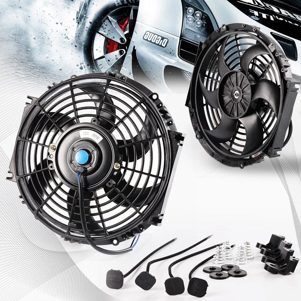 

Free Shipping Universal 10" Motor Engine Radiator oil cooler Cooling Electric Pull Push Fan